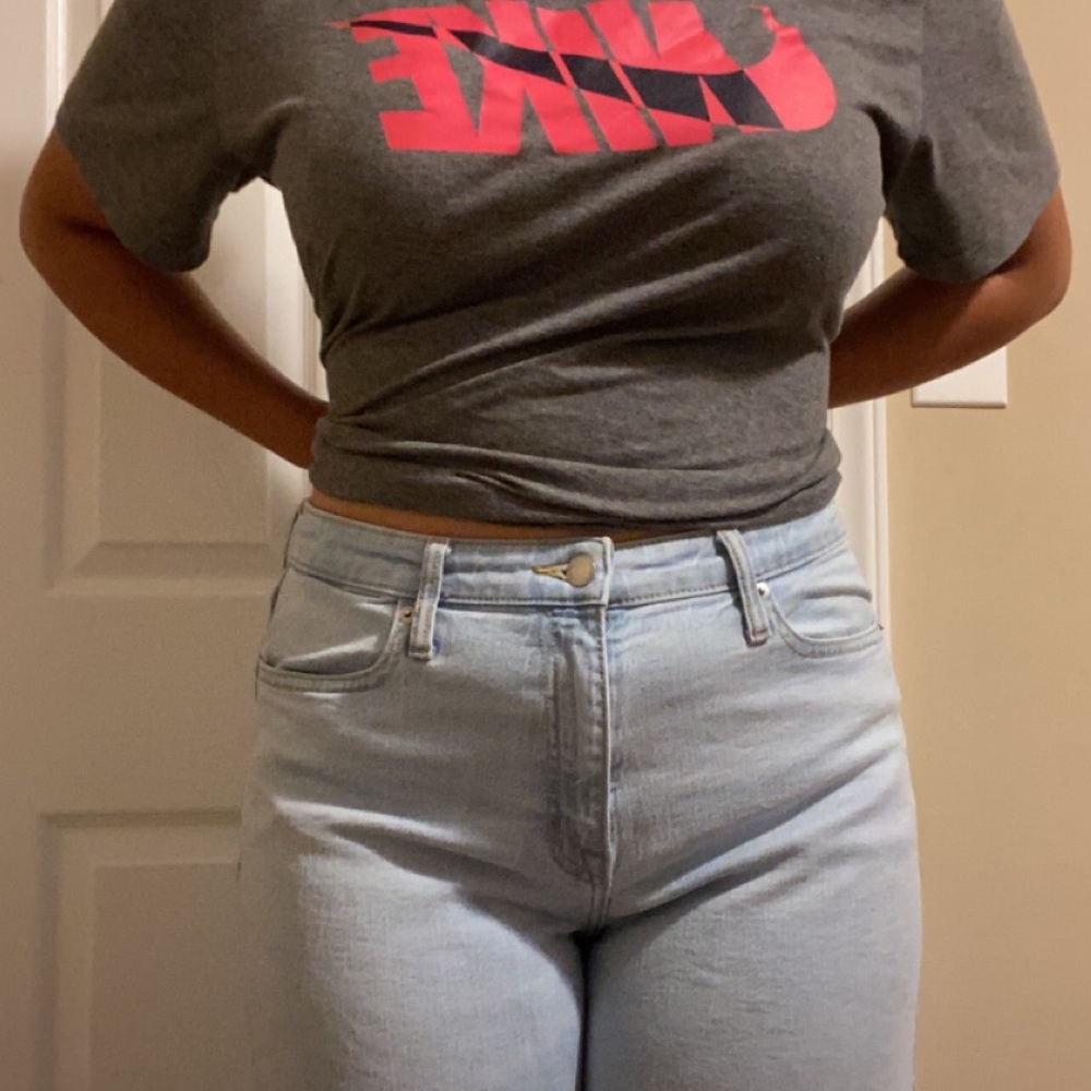 Wide Leg Denim Jean, Size 12/31, Light Wash